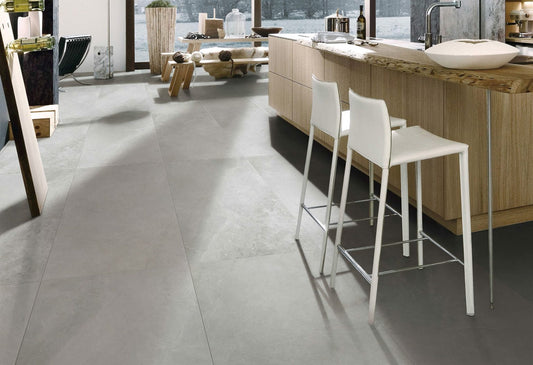 Grey tile flooring