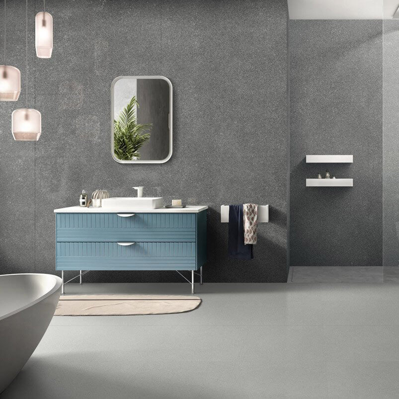 tiles in grey bathroom setting