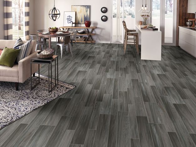 Armstrong Ridge Plank Vinyl Sheet - Iron