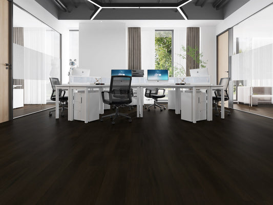 Monterey Ebony Vinyl Plank flooring in office