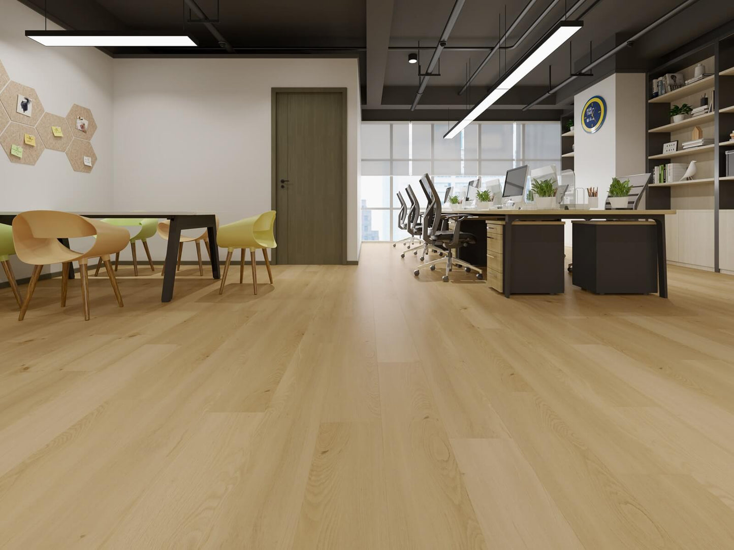 Monterey mellow vinyl plank flooring in office