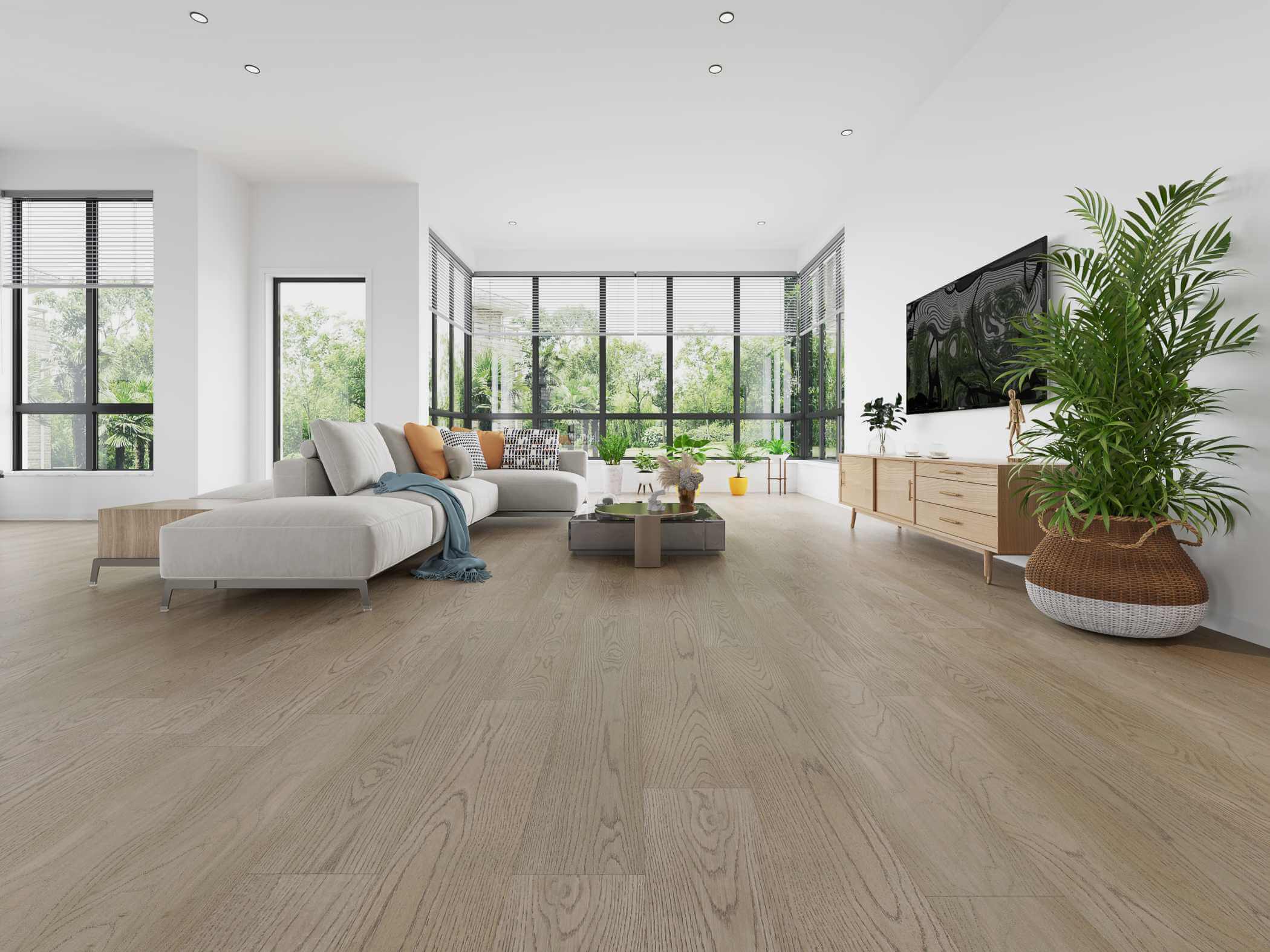 Sky Hardwood flooring in lounge room setting