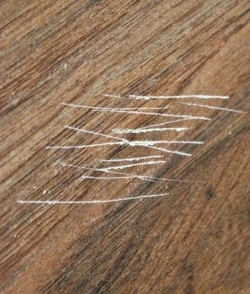 Vinyl flooring with scratches